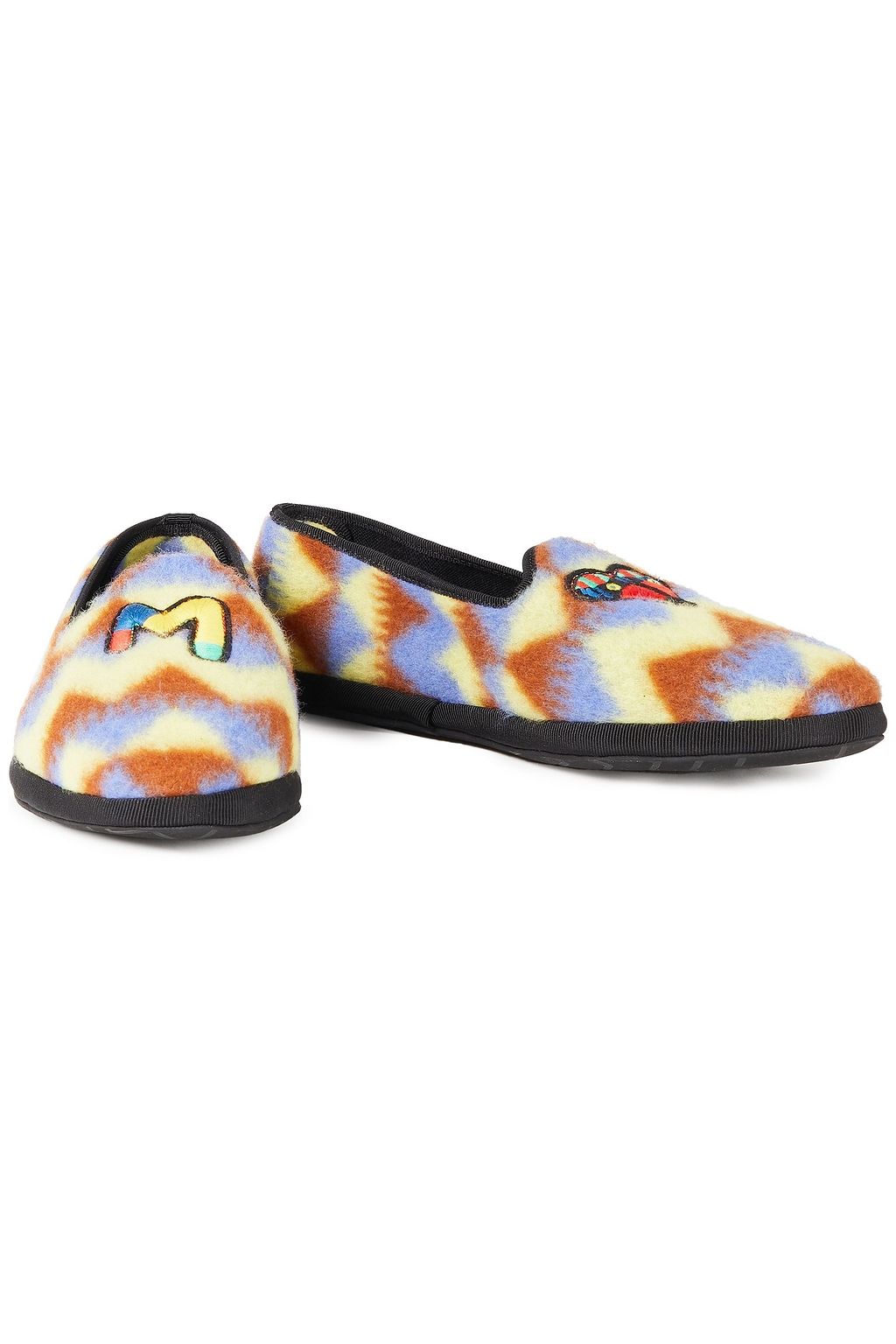 M MISSONI Appliquéd brushed felt slippers