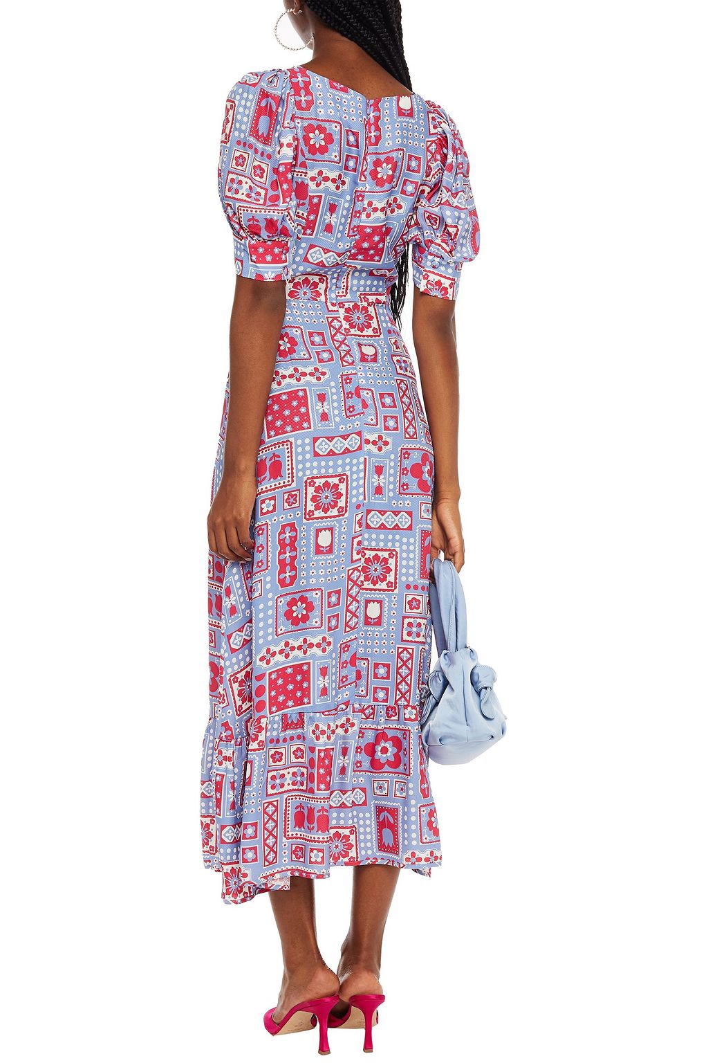 ANTIK BATIK Honoka cutout printed twill midi dress