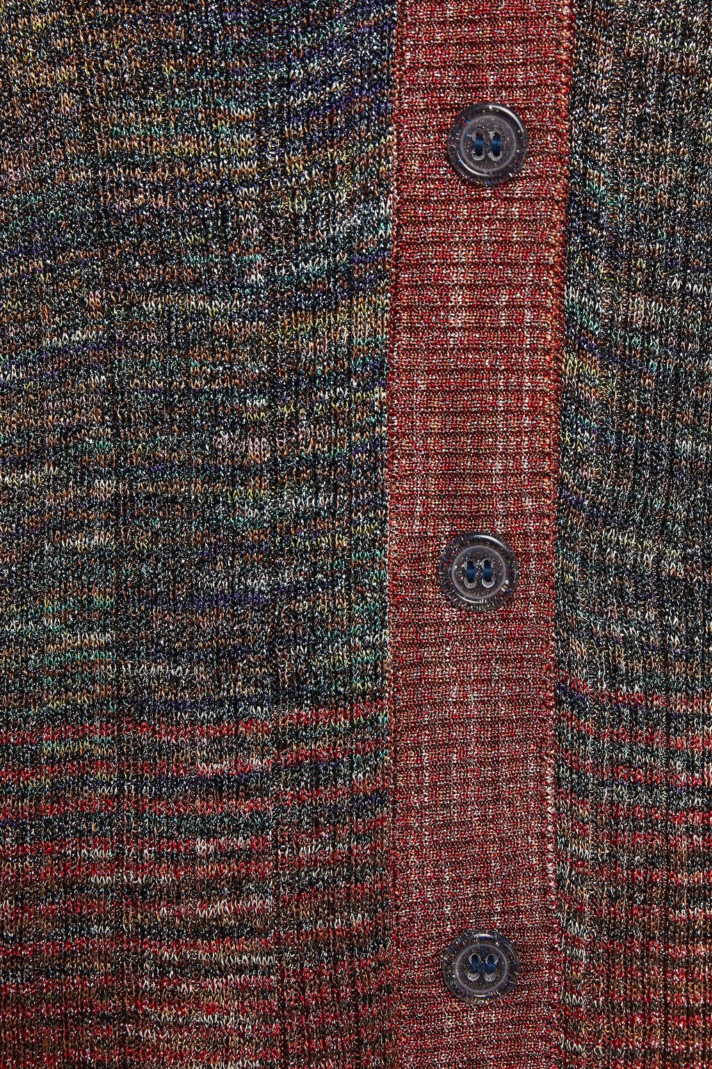 MISSONI Metallic ribbed intarsia-knit cardigan