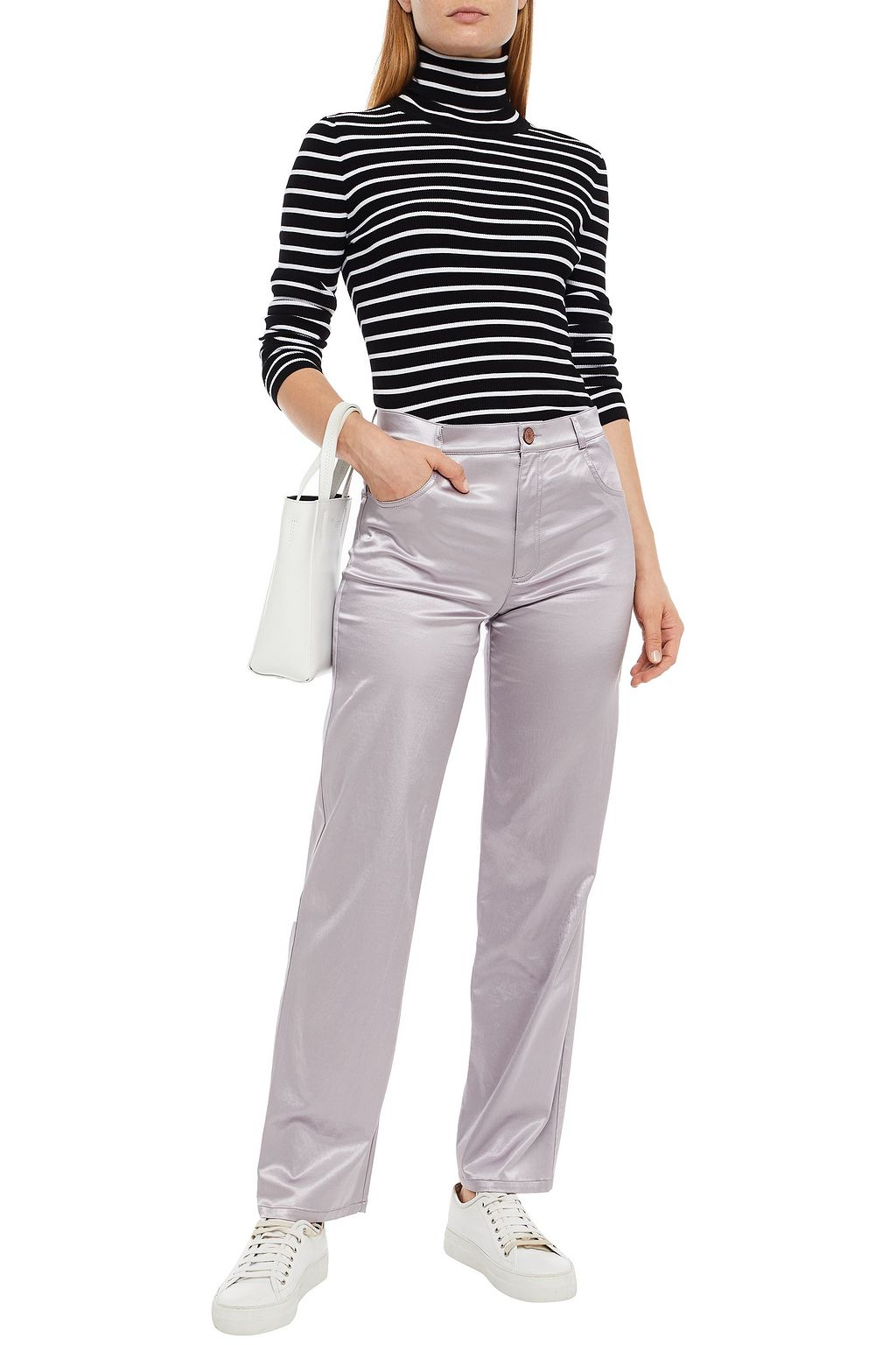 SEE BY CHLOÉ Cotton-blend satin straight-leg pants