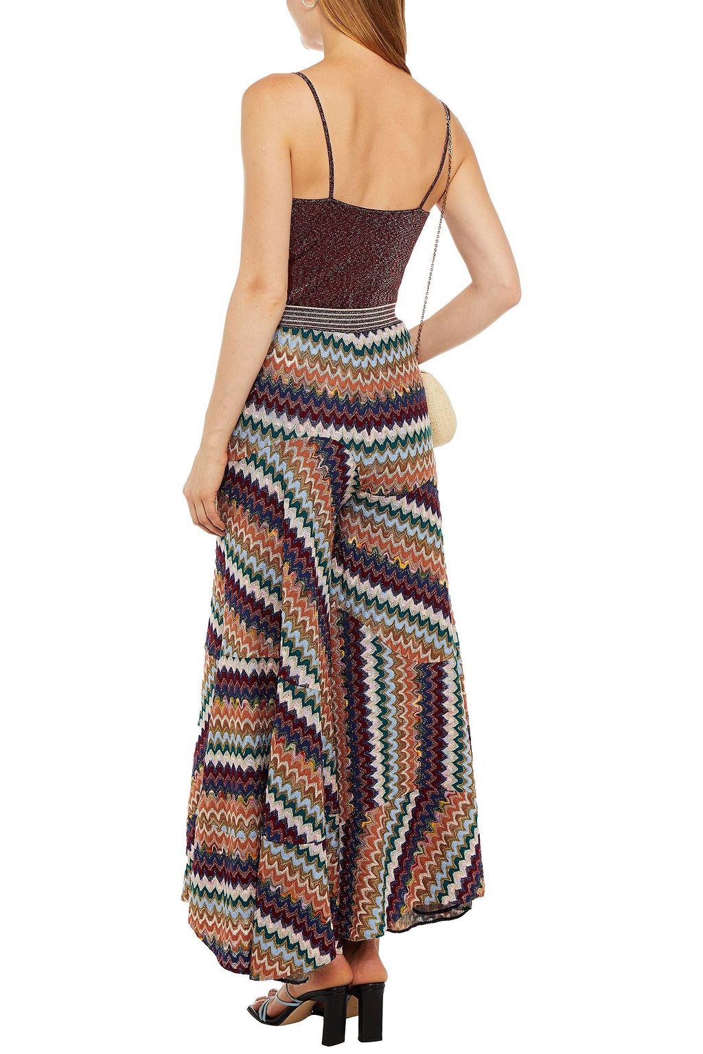 MISSONI Metallic crochet-knit wool-blend wide-leg pants