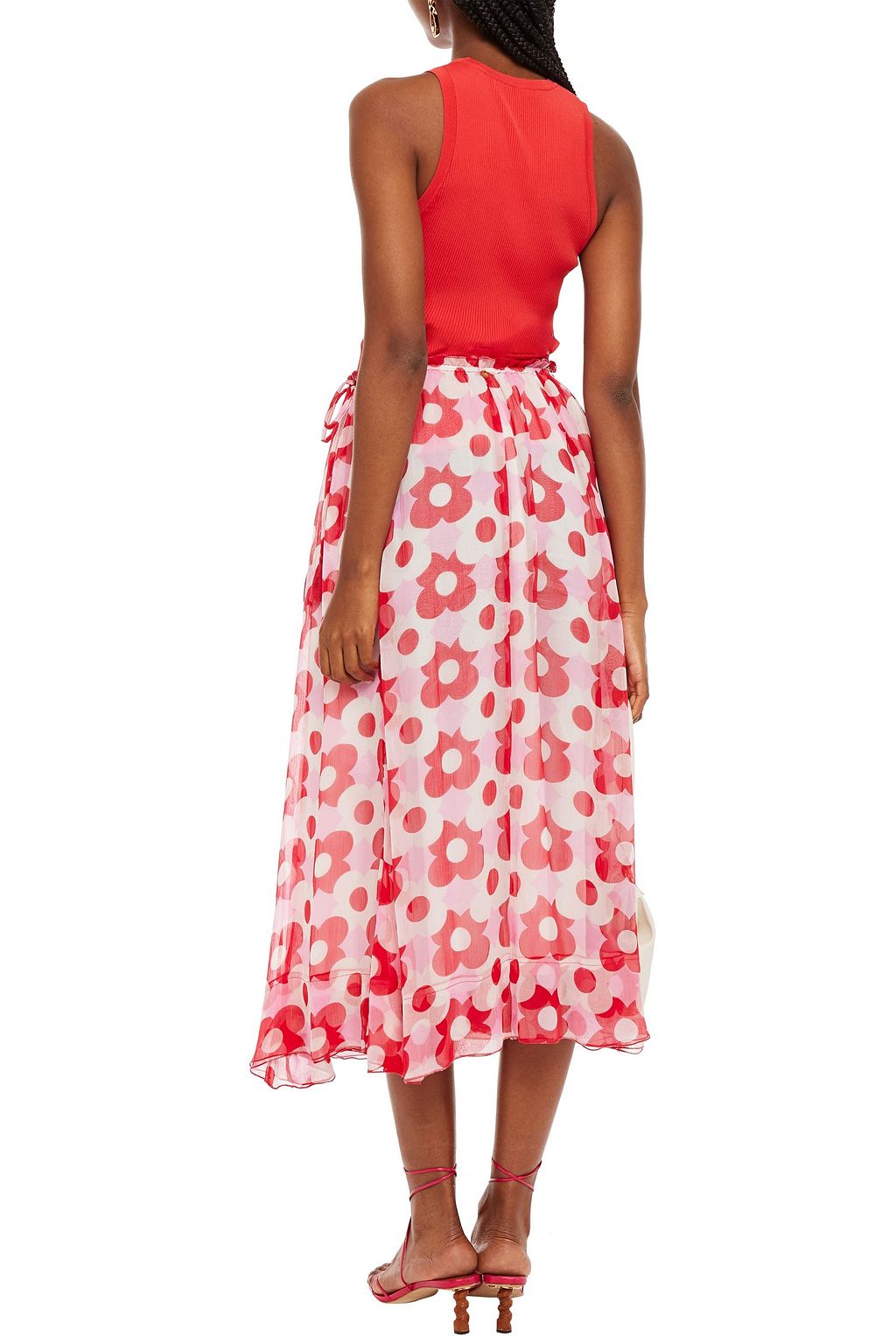 ANTIK BATIK Jucy floral-print georgette midi skirt