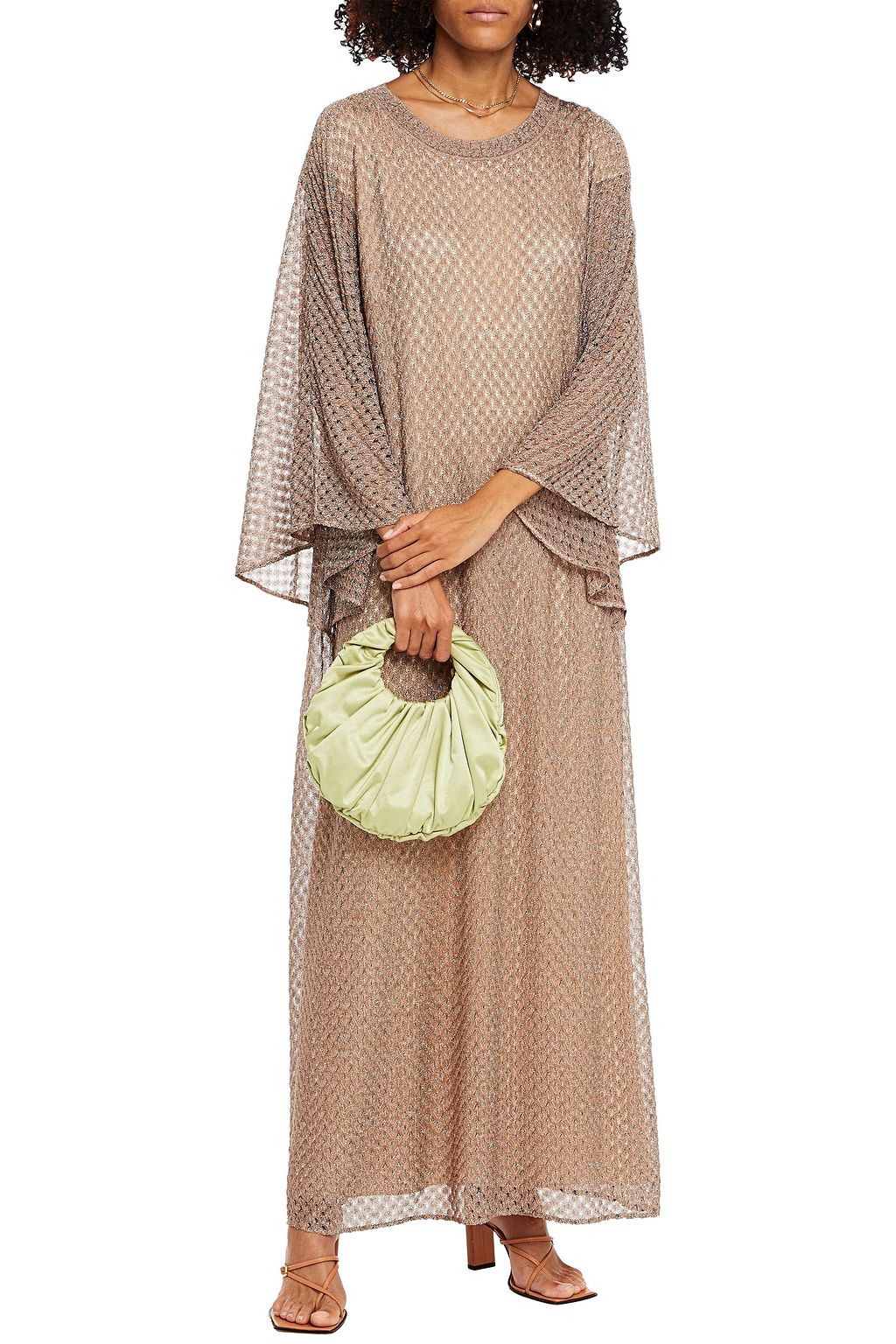 MISSONI Metallic crochet-knit maxi dress