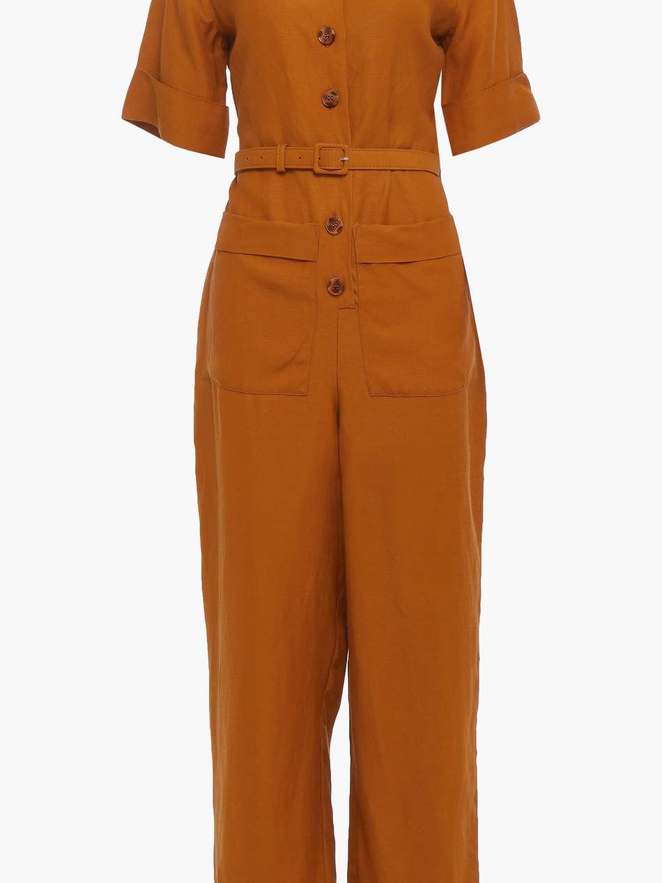 oscar belted woven jumpsuit