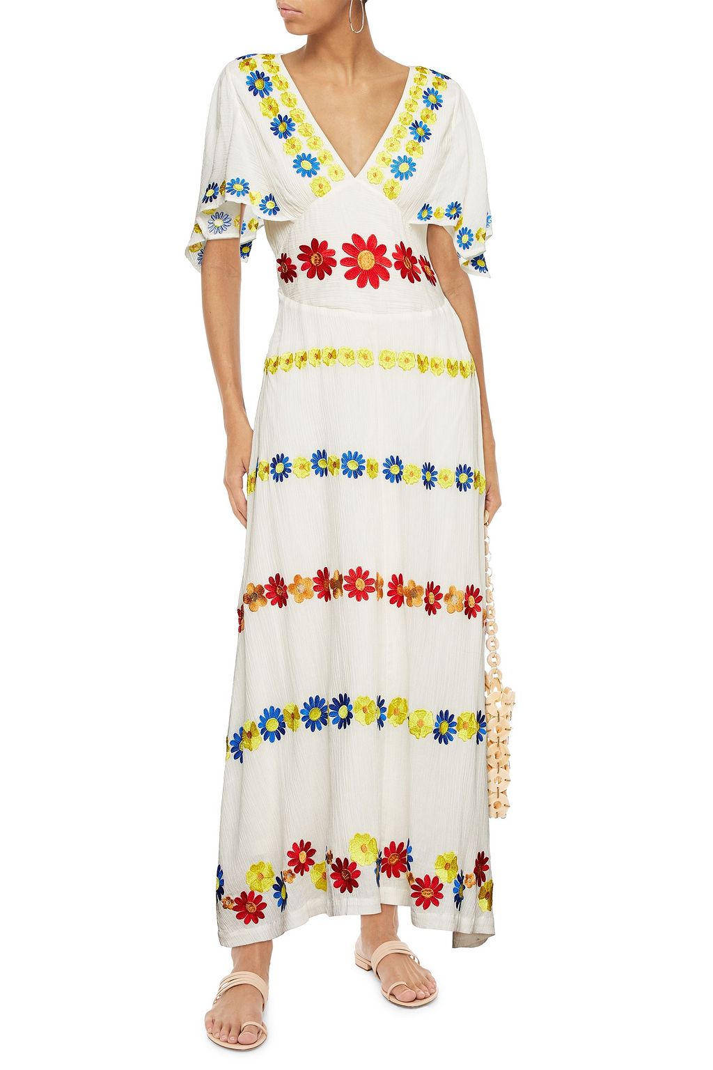 ANTIK BATIK Julie embroidered cotton-gauze maxi dress