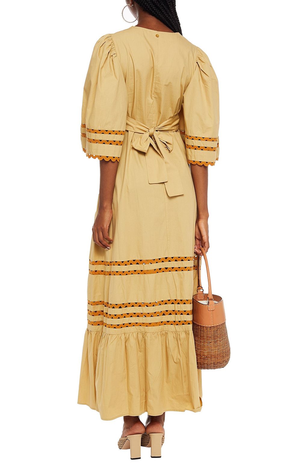 ANTIK BATIK Mali rickrack-trimmed cotton-poplin maxi dress