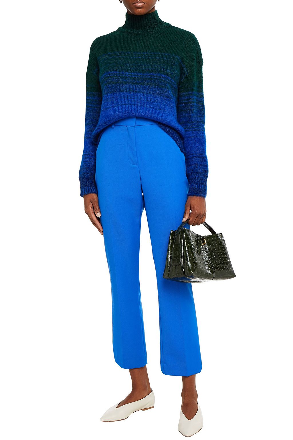 VICTORIA, VICTORIA BECKHAM Dégradé ribbed-knit turtleneck sweater