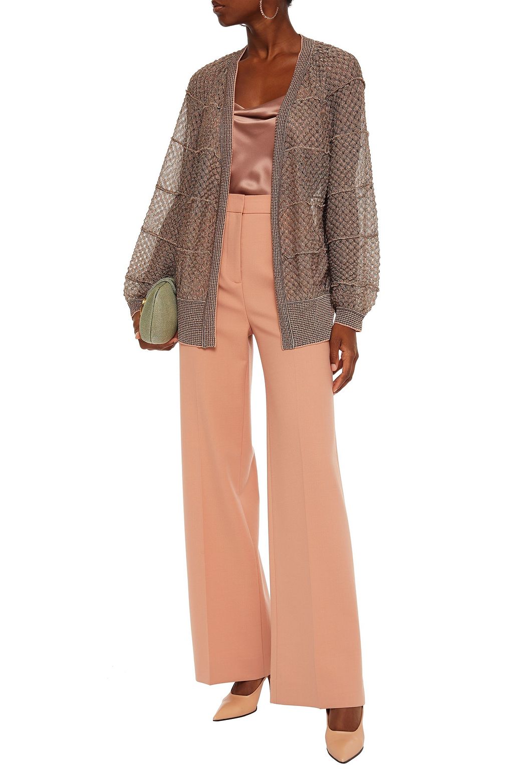 MISSONI Metallic crochet-knit cardigan