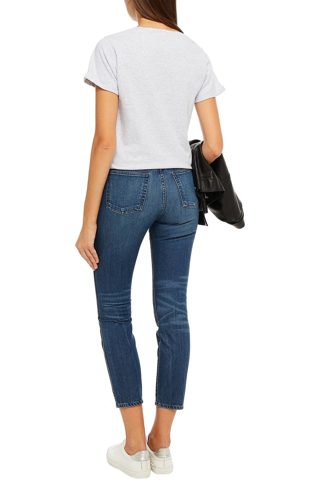 3X1 NYC Cropped faded high-rise skinny jeans