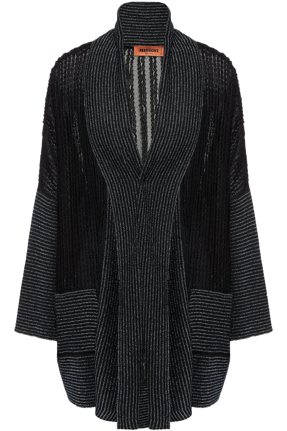 Missoni Woman Metallic Crochet-knit Cardigan Black Size 40