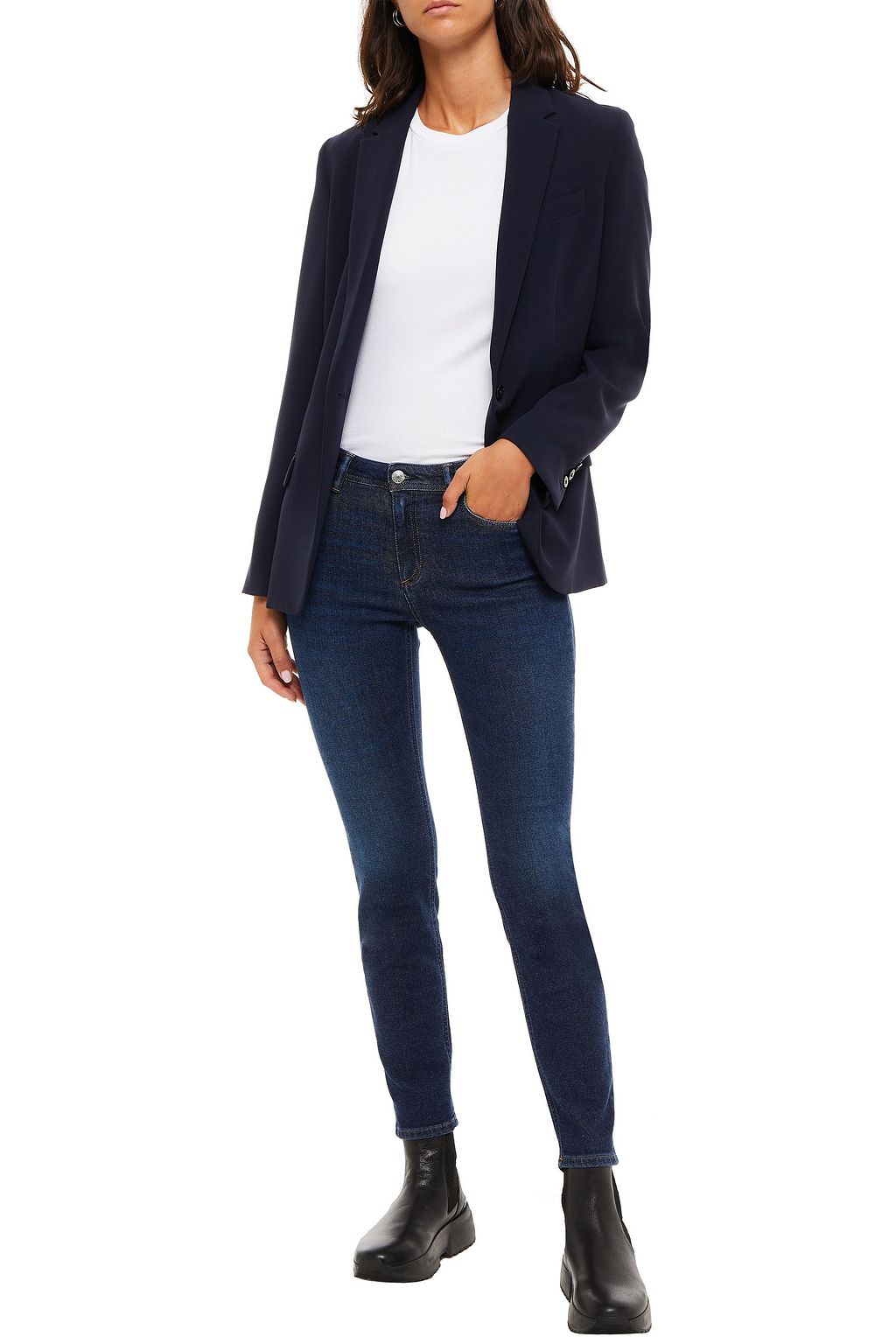 ACNE STUDIOS BLÅ KONST Climb faded mid-rise skinny jeans