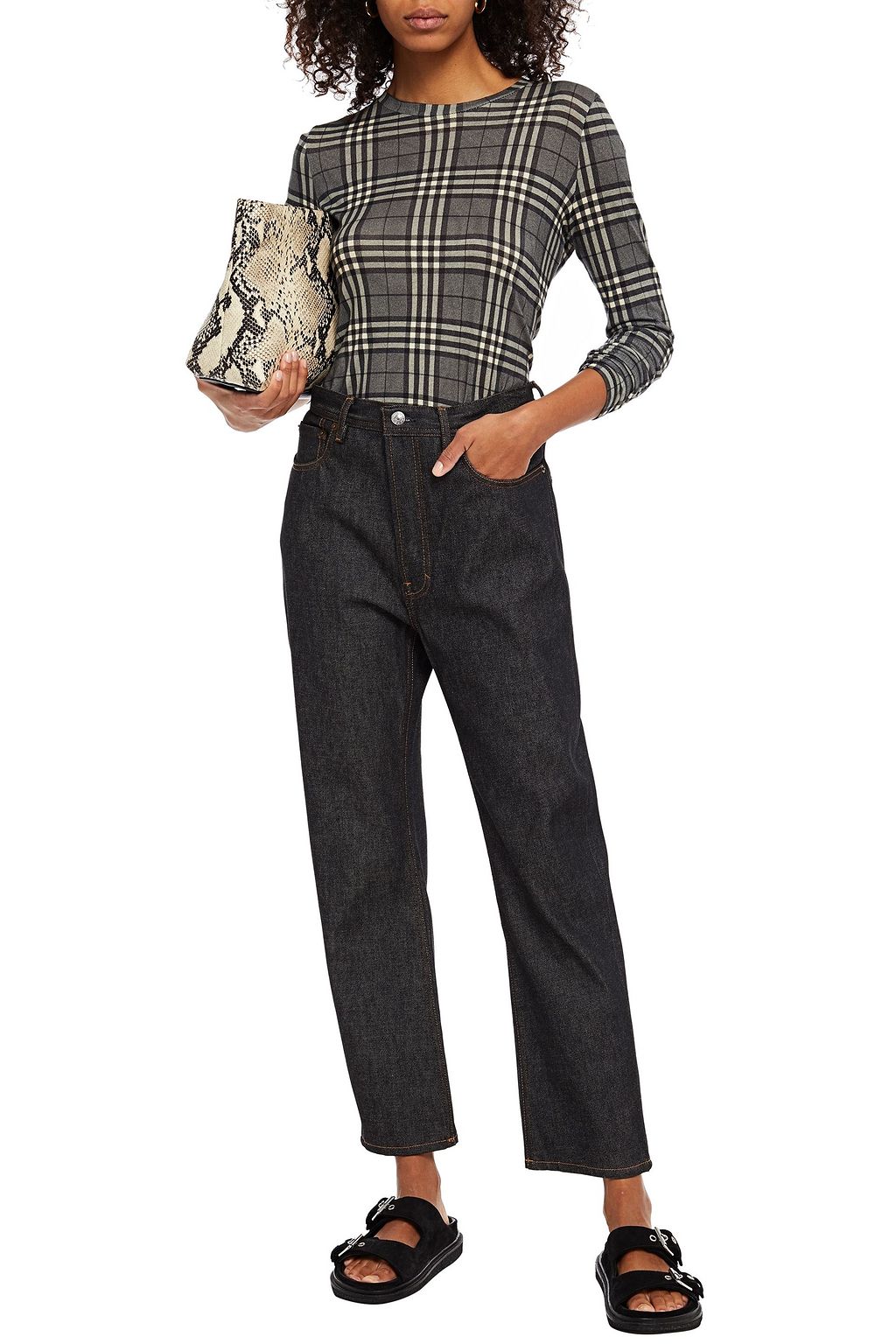 ACNE STUDIOS بنطلون جينز بخصر مرتفع وقصة أرجل مستقيمة