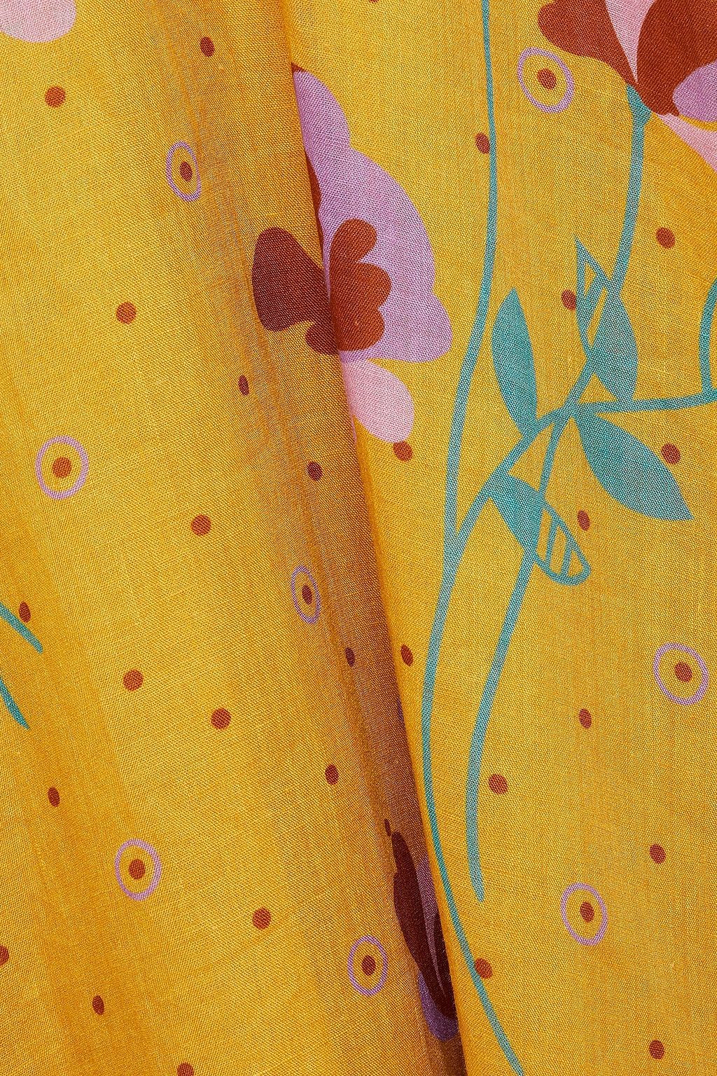 ANTIK BATIK Ossie embellished printed ramie-gauze maxi dress