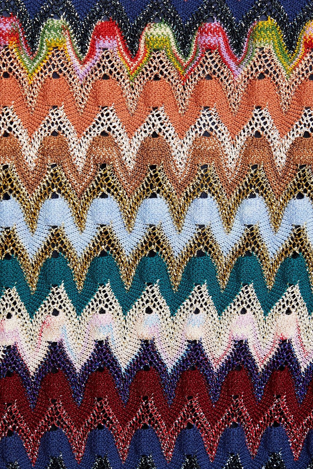 MISSONI Metallic crochet-knit wool-blend kaftan