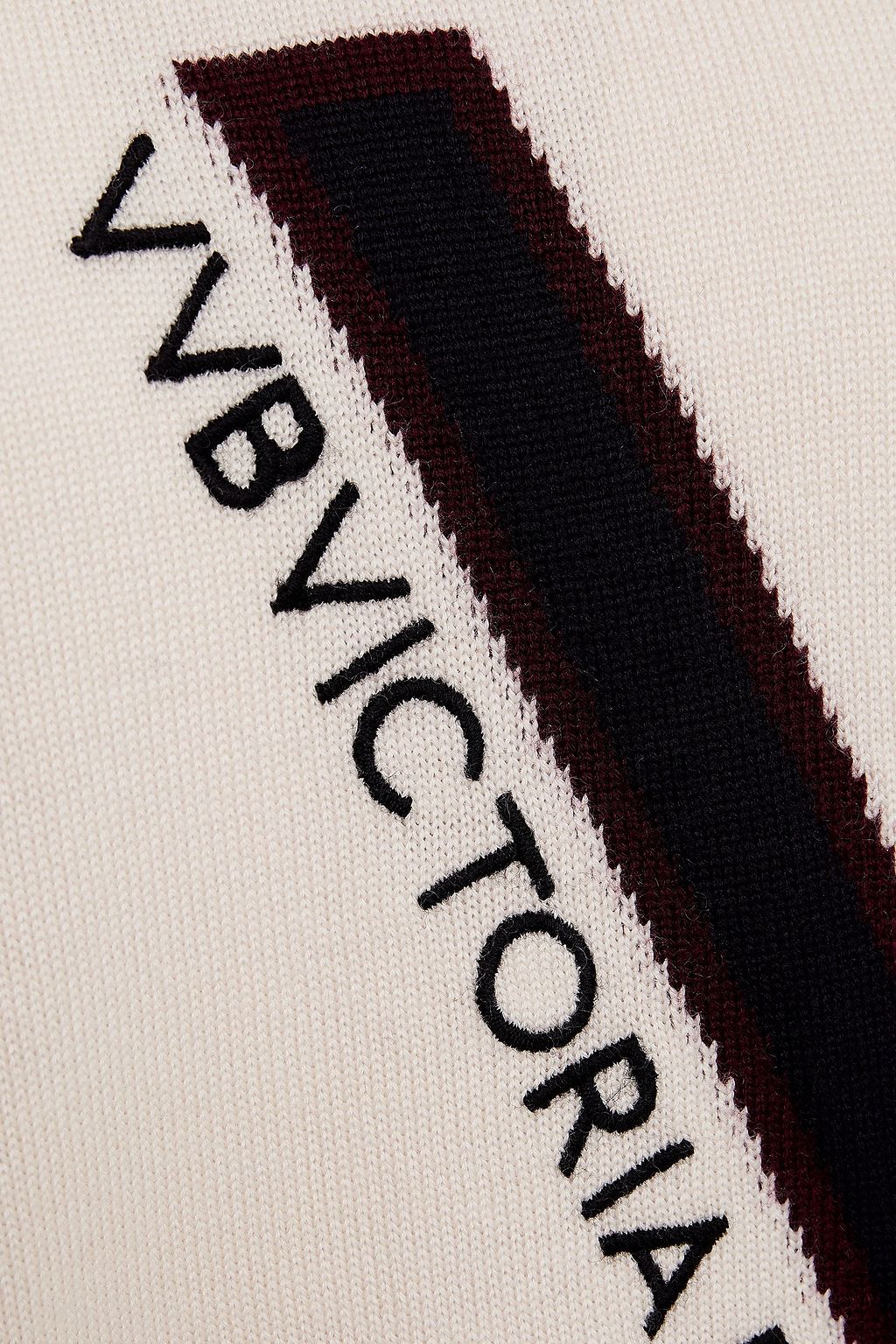 VICTORIA, VICTORIA BECKHAM Embroidered intarsia wool sweater