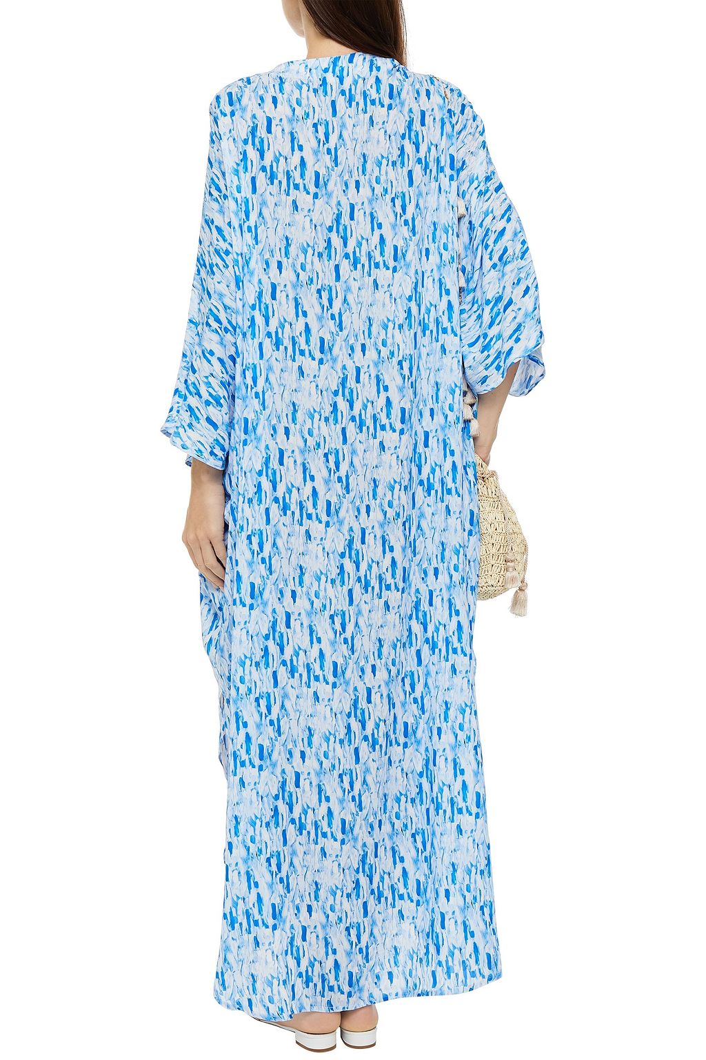 MELISSA ODABASH Lola lace-up printed voile kaftan
