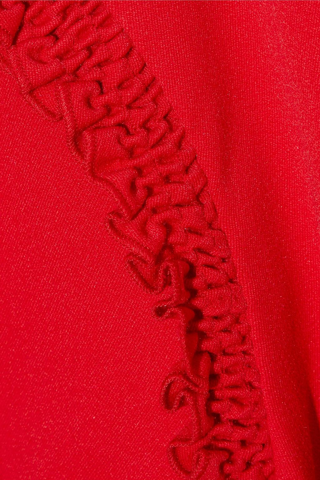 VICTORIA, VICTORIA BECKHAM Oversized ruffle-trimmed ponte T-shirt