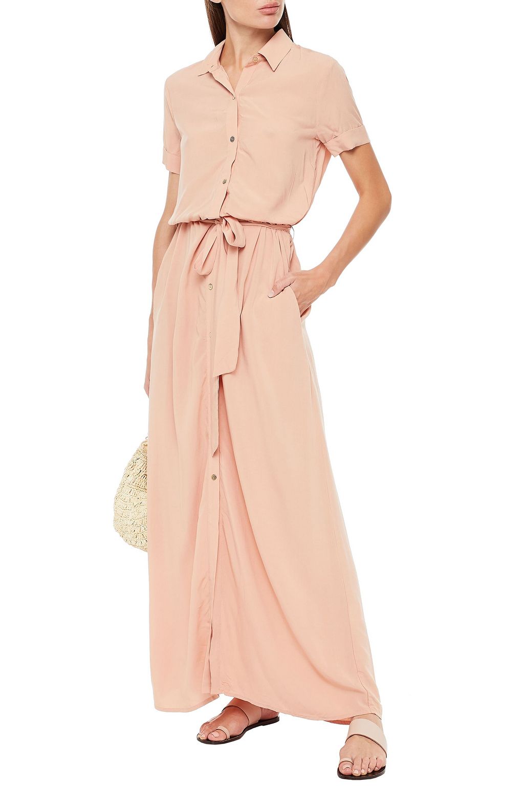 MELISSA ODABASH Naomi voile maxi shirt dress