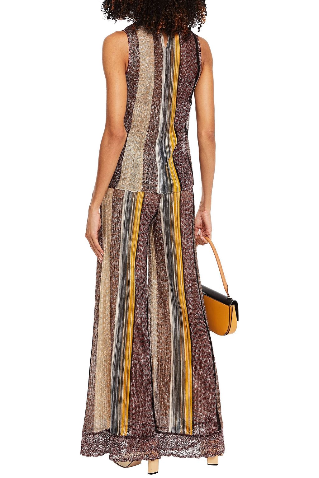 MISSONI Metallic crochet-knit wide-leg pants