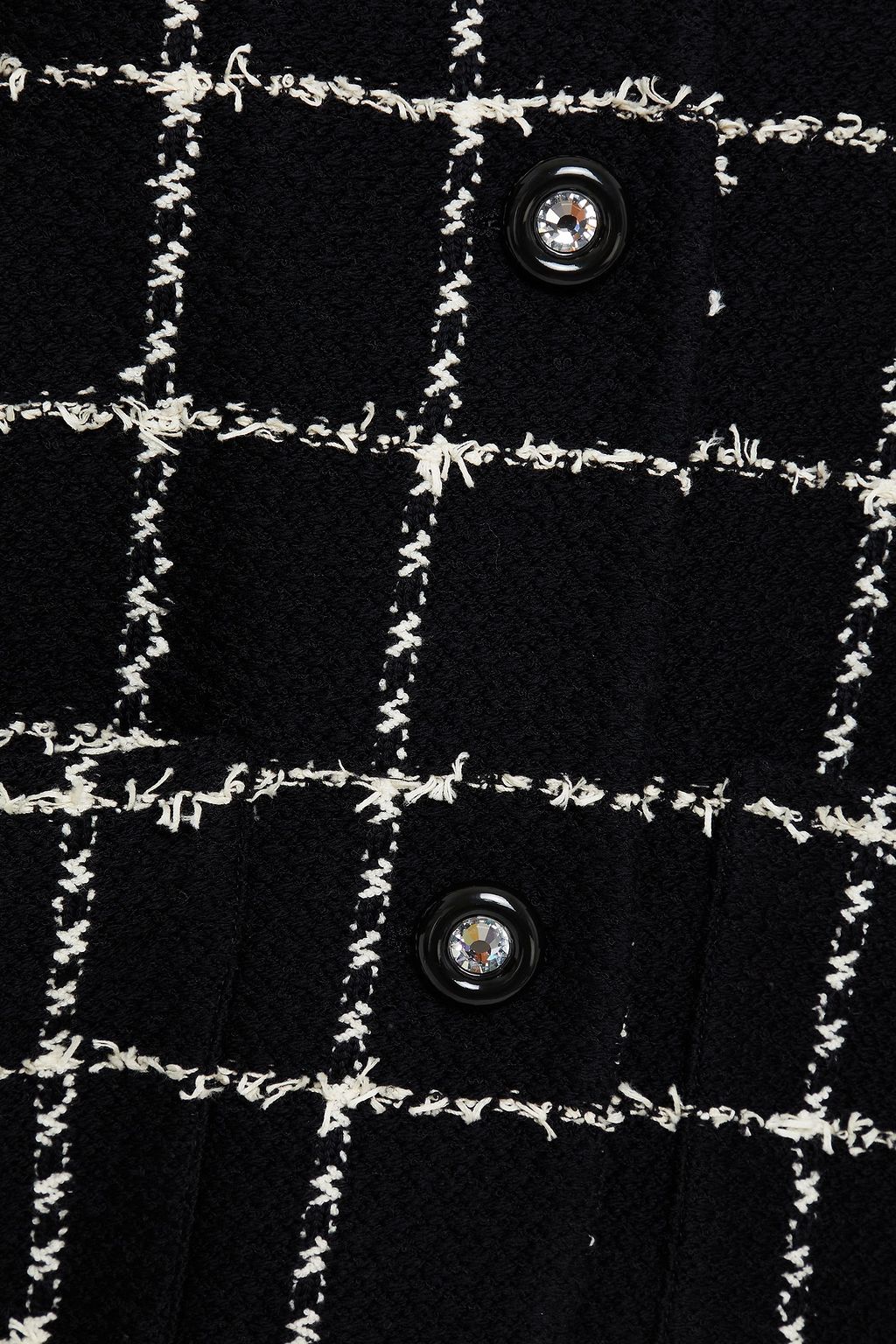 ST. JOHN Checked wool-blend tweed jacket