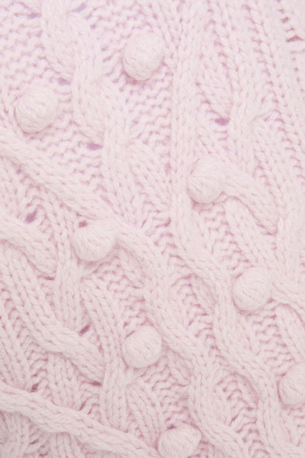 AUTUMN CASHMERE Pompom-embellished cable-knit cashmere sweater