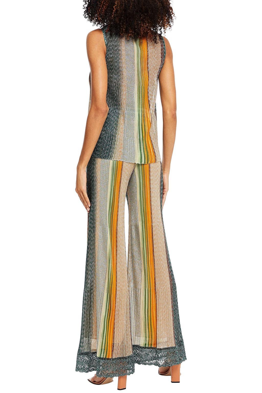 MISSONI Metallic crochet-knit wide-leg pants