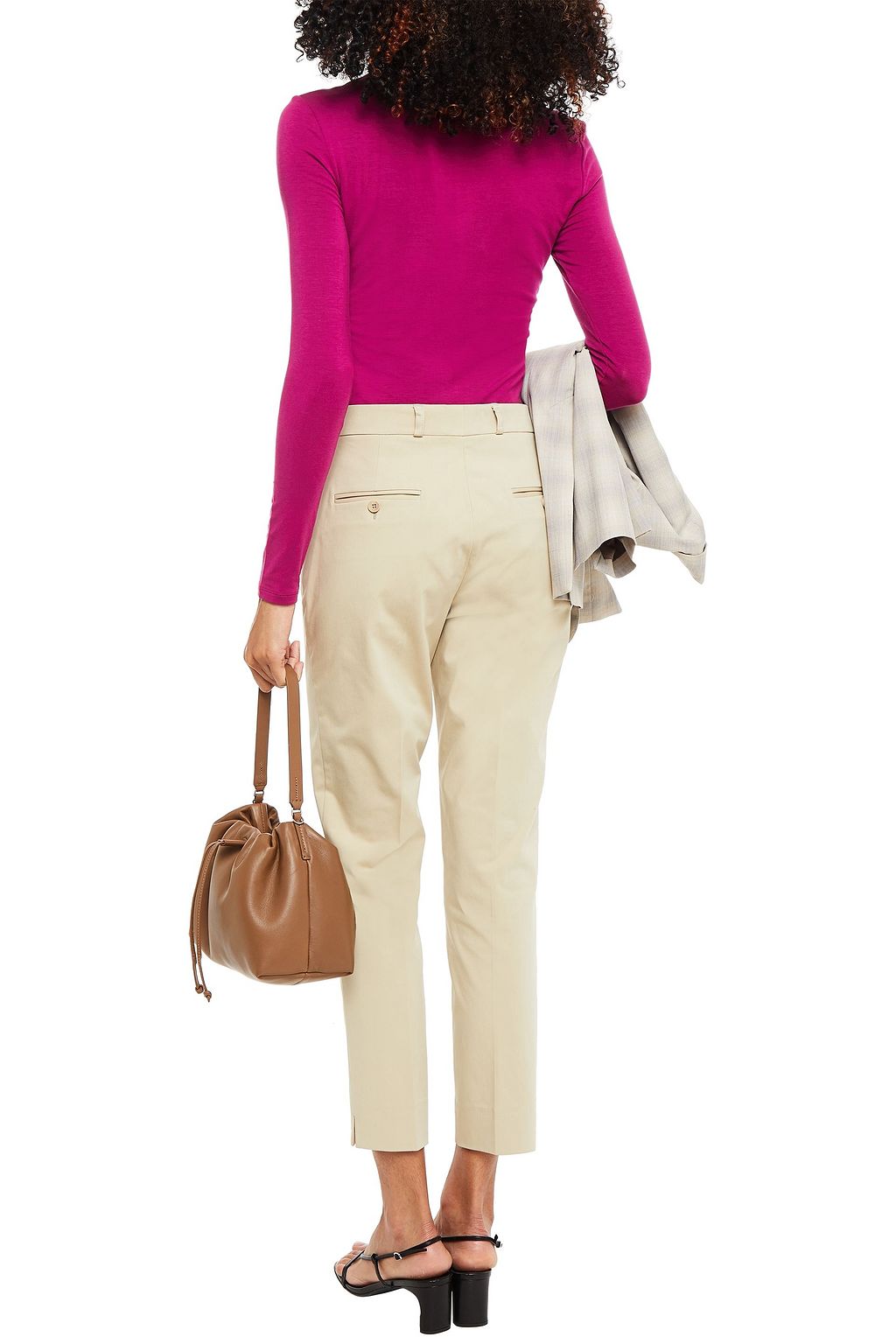 ETRO Cropped stretch-cotton poplin tapered pants