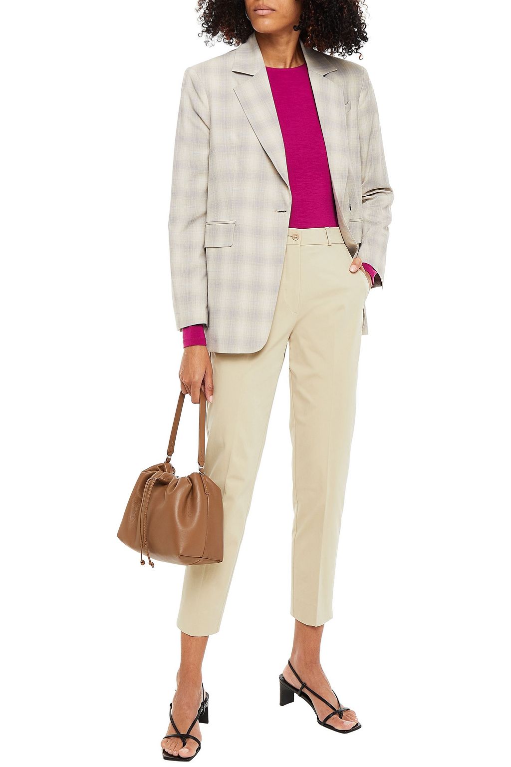ETRO Cropped stretch-cotton poplin tapered pants