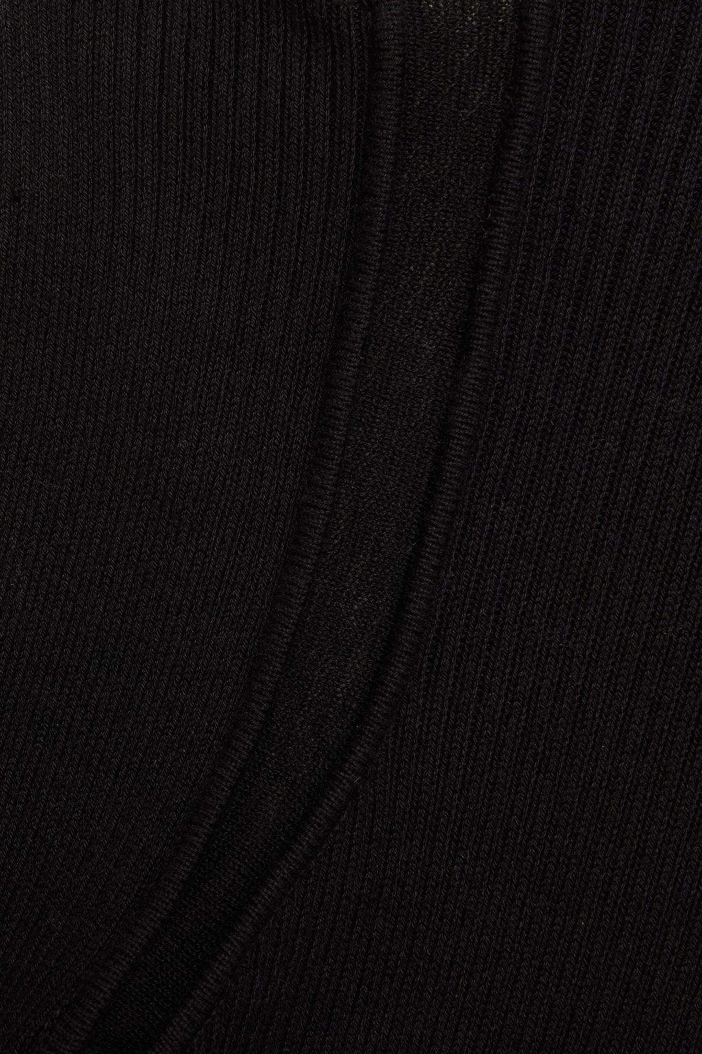 AUTUMN CASHMERE Gathered ribbed cotton and Lycra-blend sweater