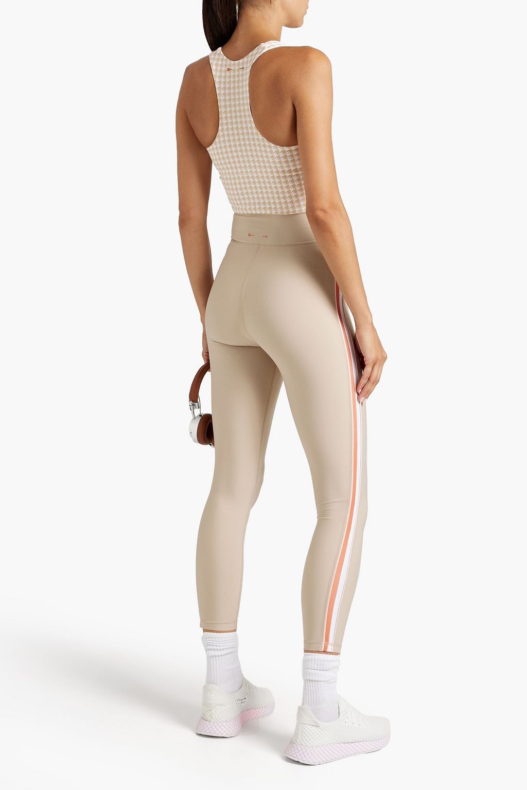 THE UPSIDE Margot cropped houndstooth stretch tank