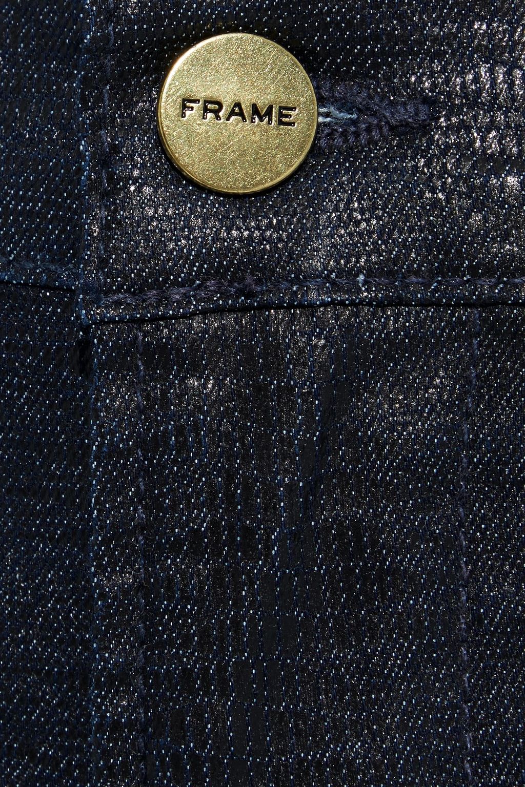 FRAME Le High Straight cropped coated high-rise slim-leg jeans