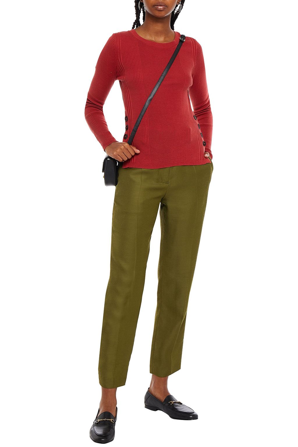 COTTON BY AUTUMN CASHMERE Button-detailed ribbed cotton sweater