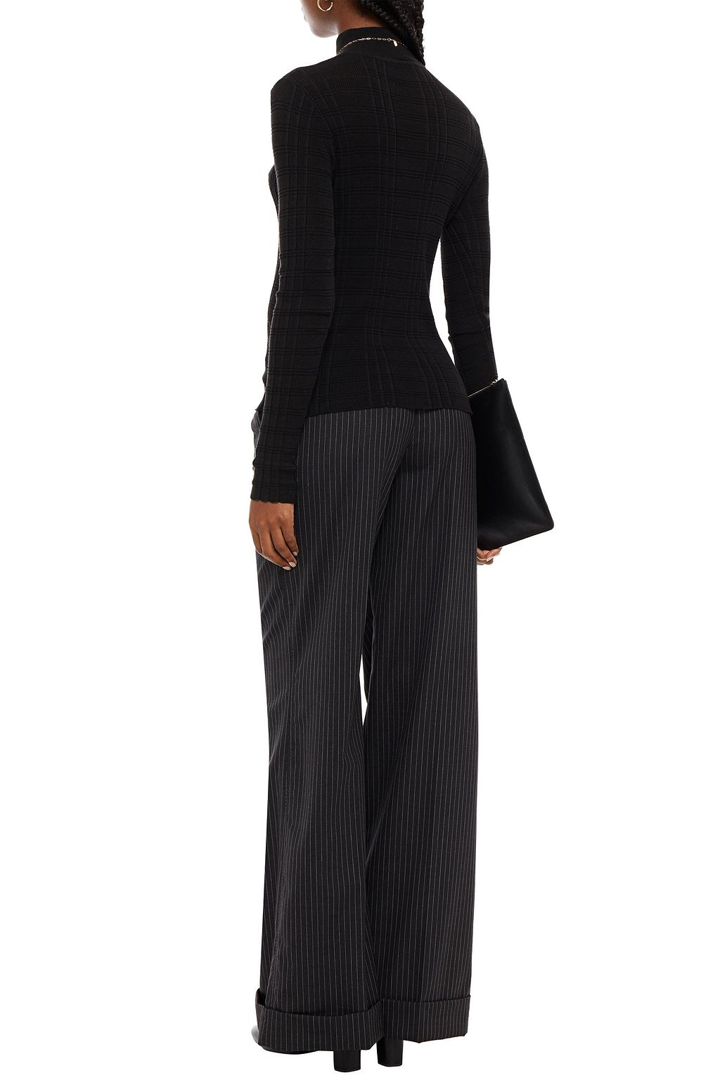 AUTUMN CASHMERE Ribbed cotton turtleneck sweater
