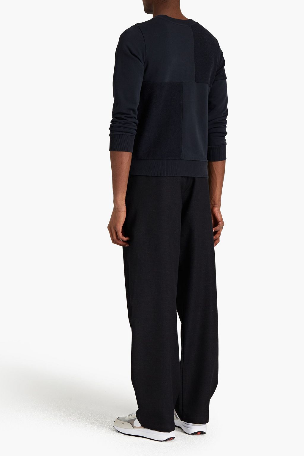 A.P.C. Paneled printed French cotton-terry sweatshirt