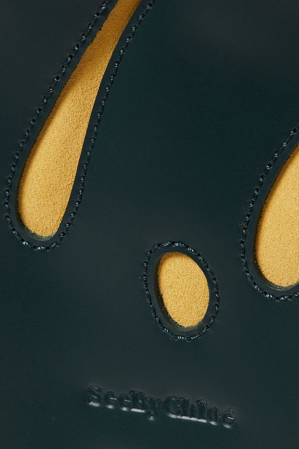 SEE BY CHLOÉ Suede-trimmed studded leather pouch