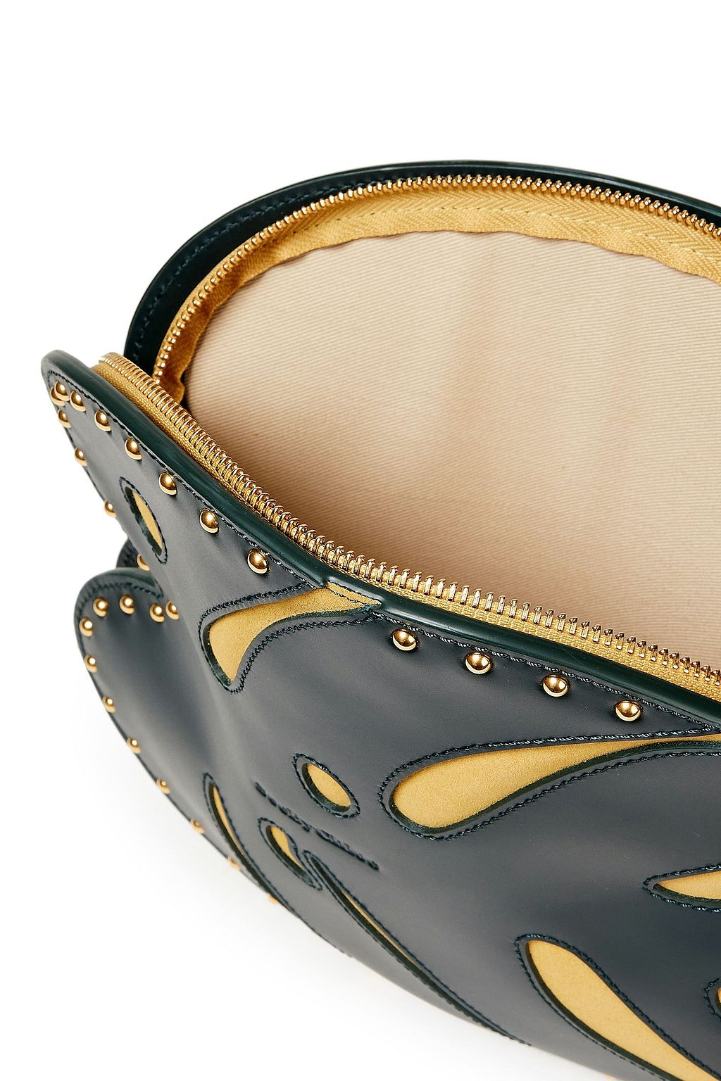 SEE BY CHLOÉ Suede-trimmed studded leather pouch