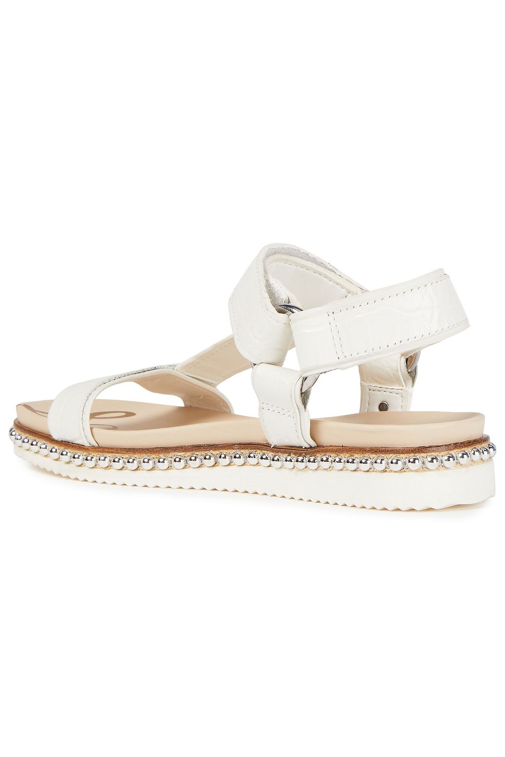 SAM EDELMAN Studded croc-effect leather sandals