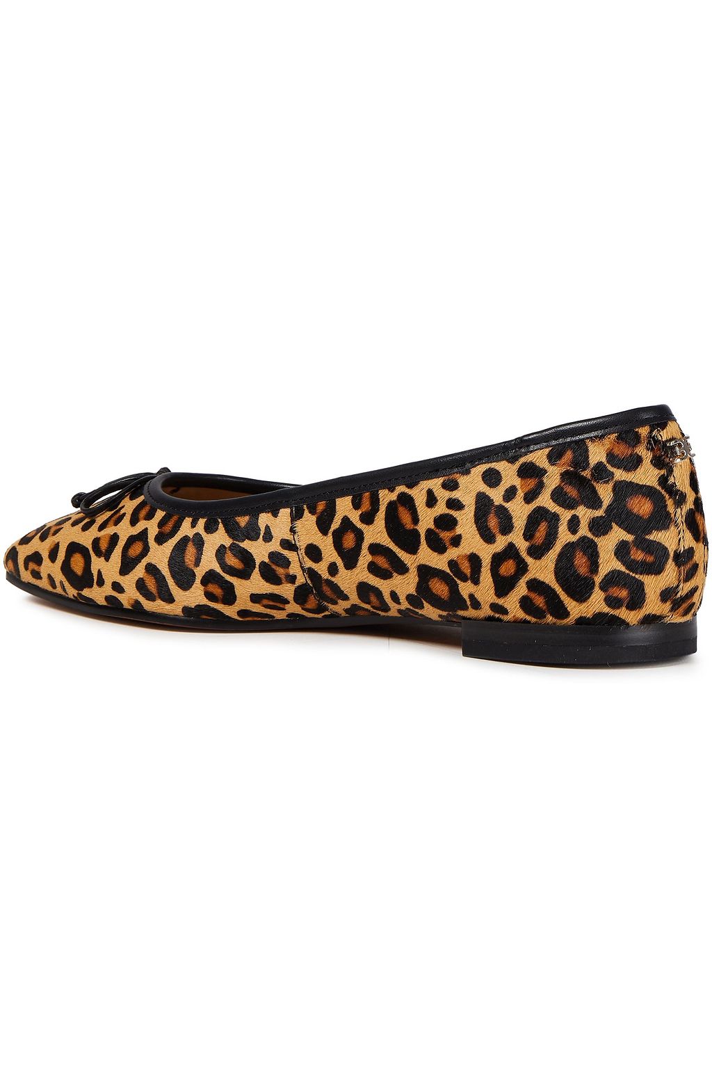 SAM EDELMAN Jillie bow-embellished leopard-print calf hair ballet flats ...