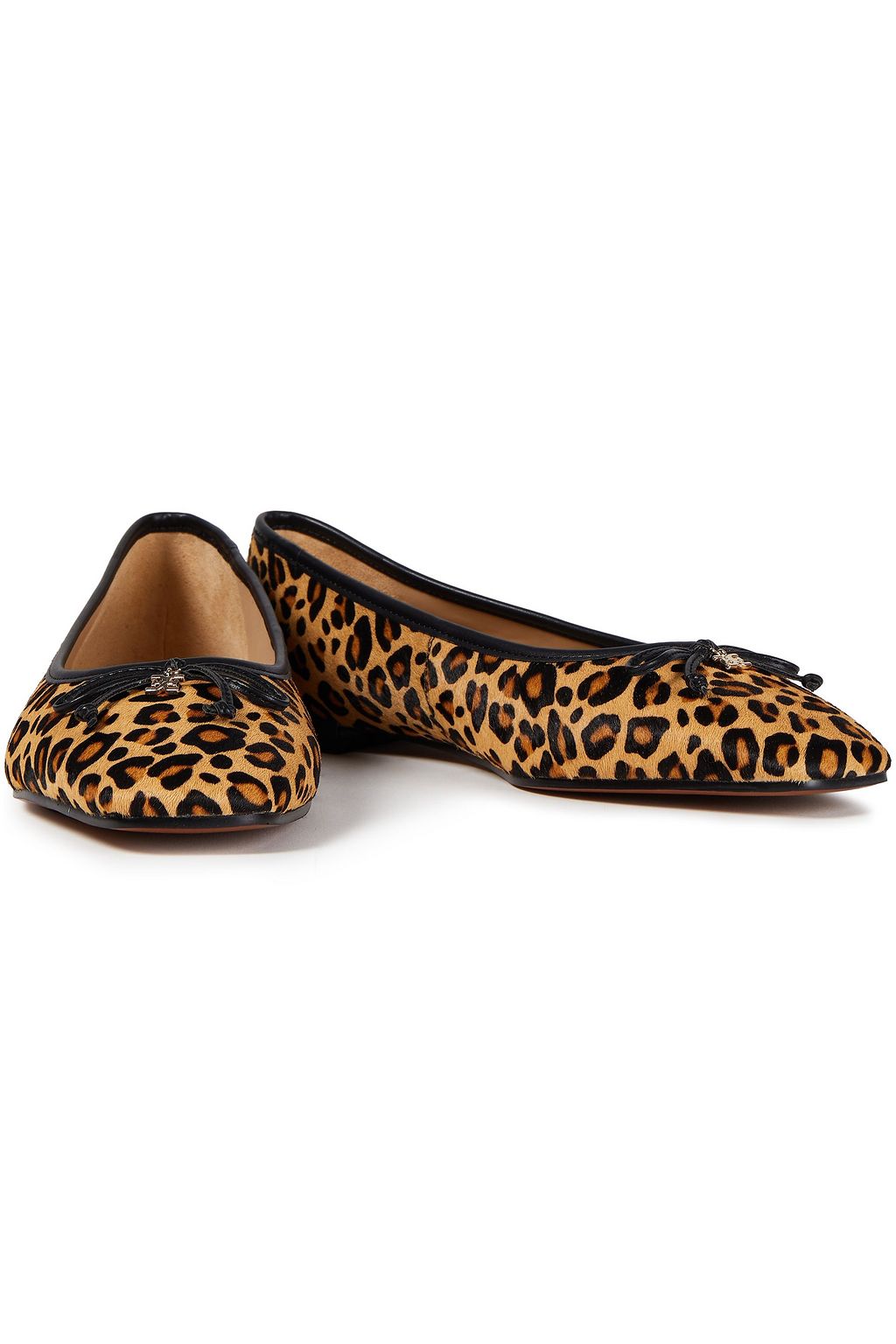 SAM EDELMAN Jillie bow-embellished leopard-print calf hair ballet flats