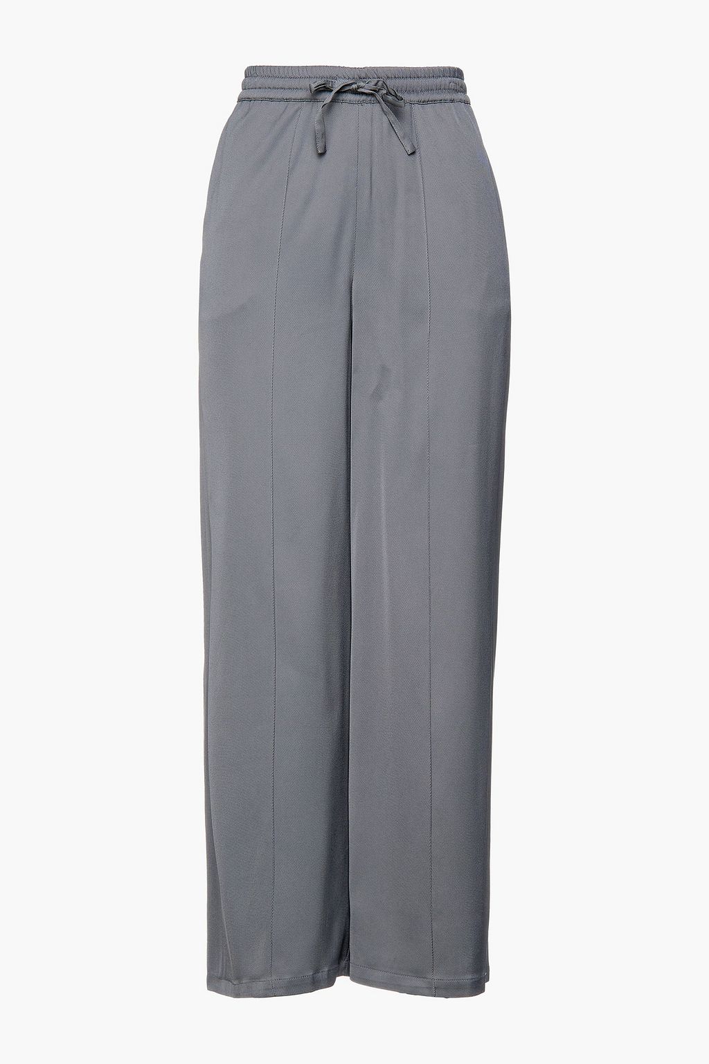 Gray Stretch-twill wide-leg pants 