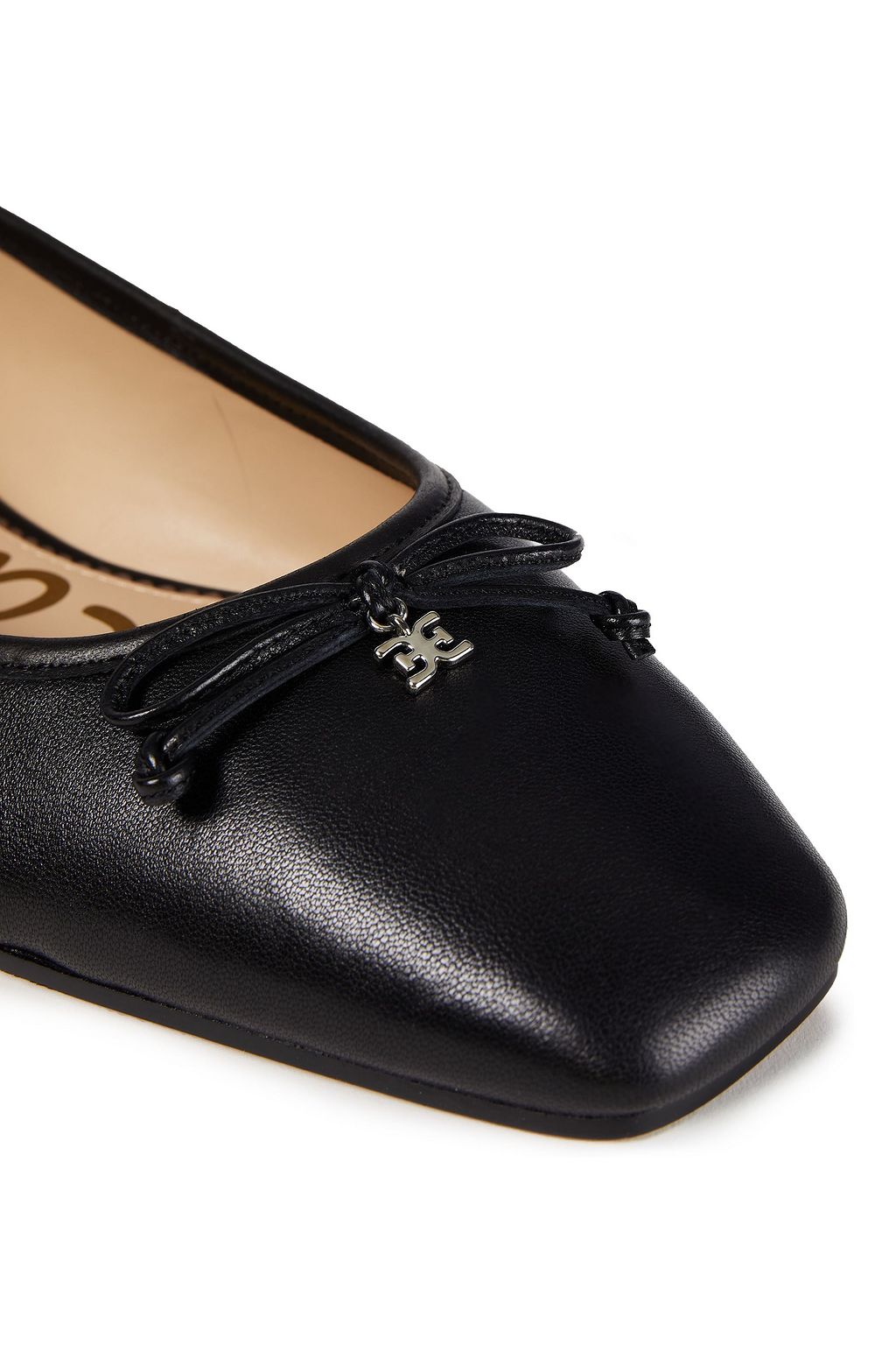 SAM EDELMAN Jillie bow-embellished leather ballet flats