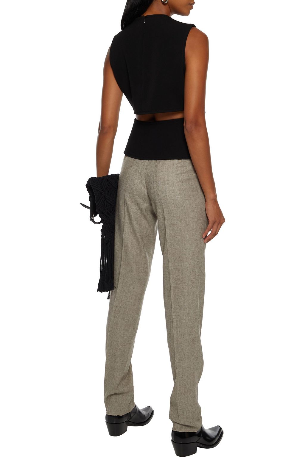 ETRO Mélange wool-blend straight-leg pants