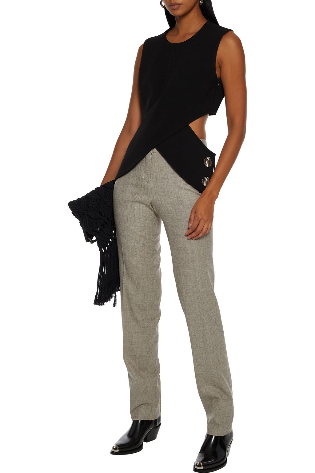 ETRO Mélange wool-blend straight-leg pants