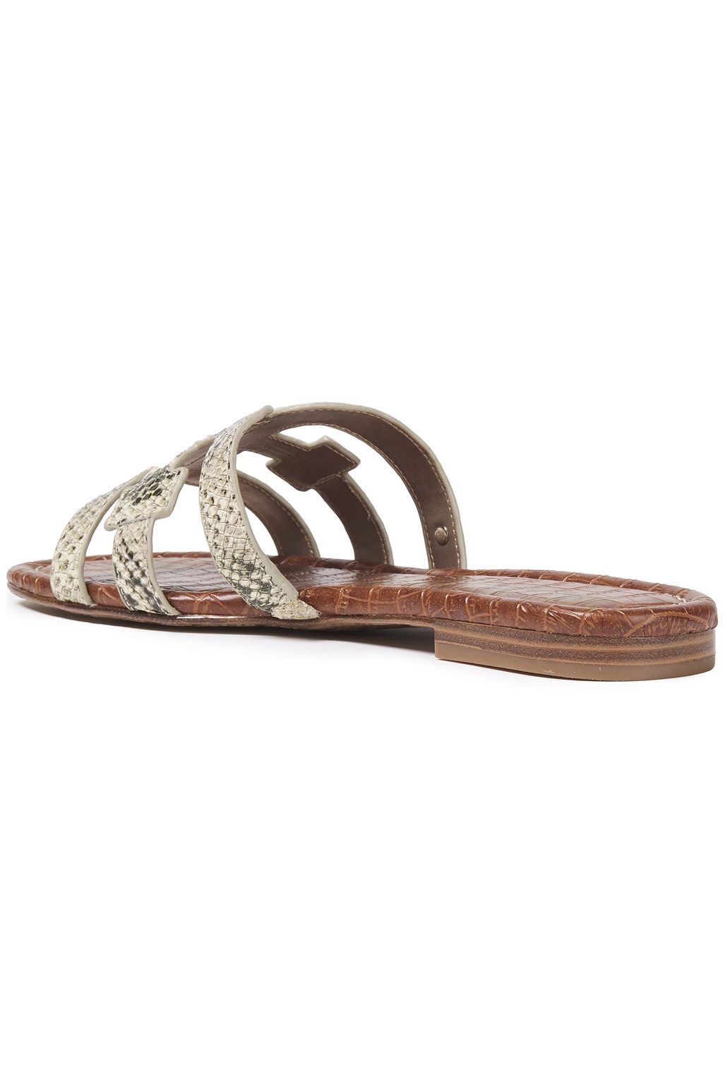 SAM EDELMAN Bay cutout snake-effect leather slides