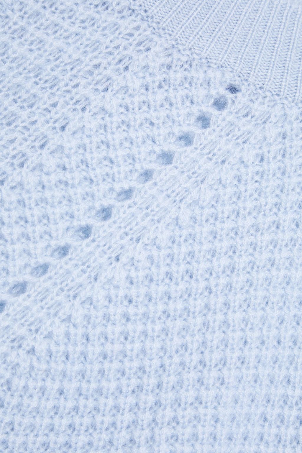 AUTUMN CASHMERE Pointelle-trimmed waffle-knit cashmere sweater