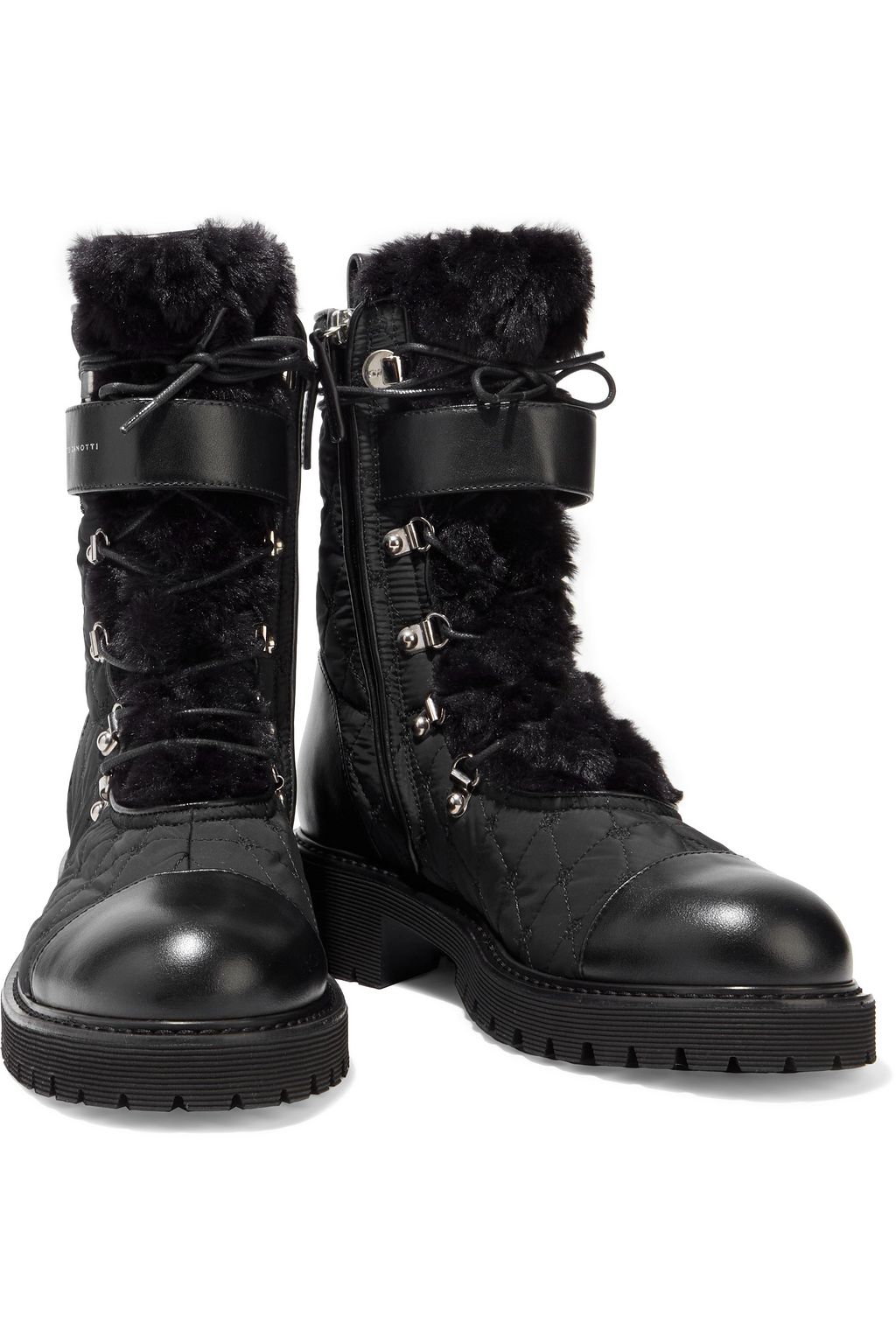 shearling combat boots