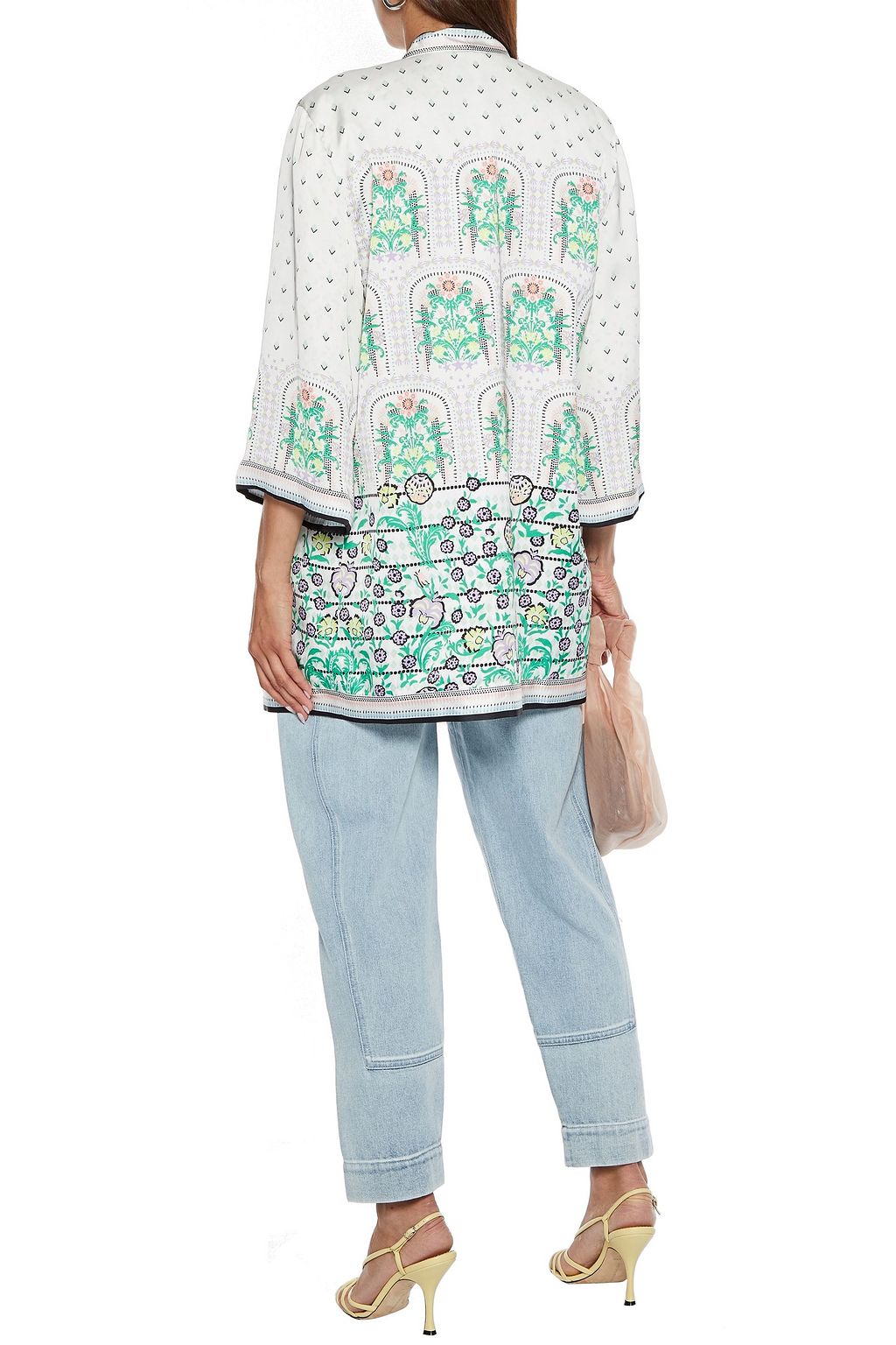 ALICE + OLIVIA Koko reversible printed satin kimono
