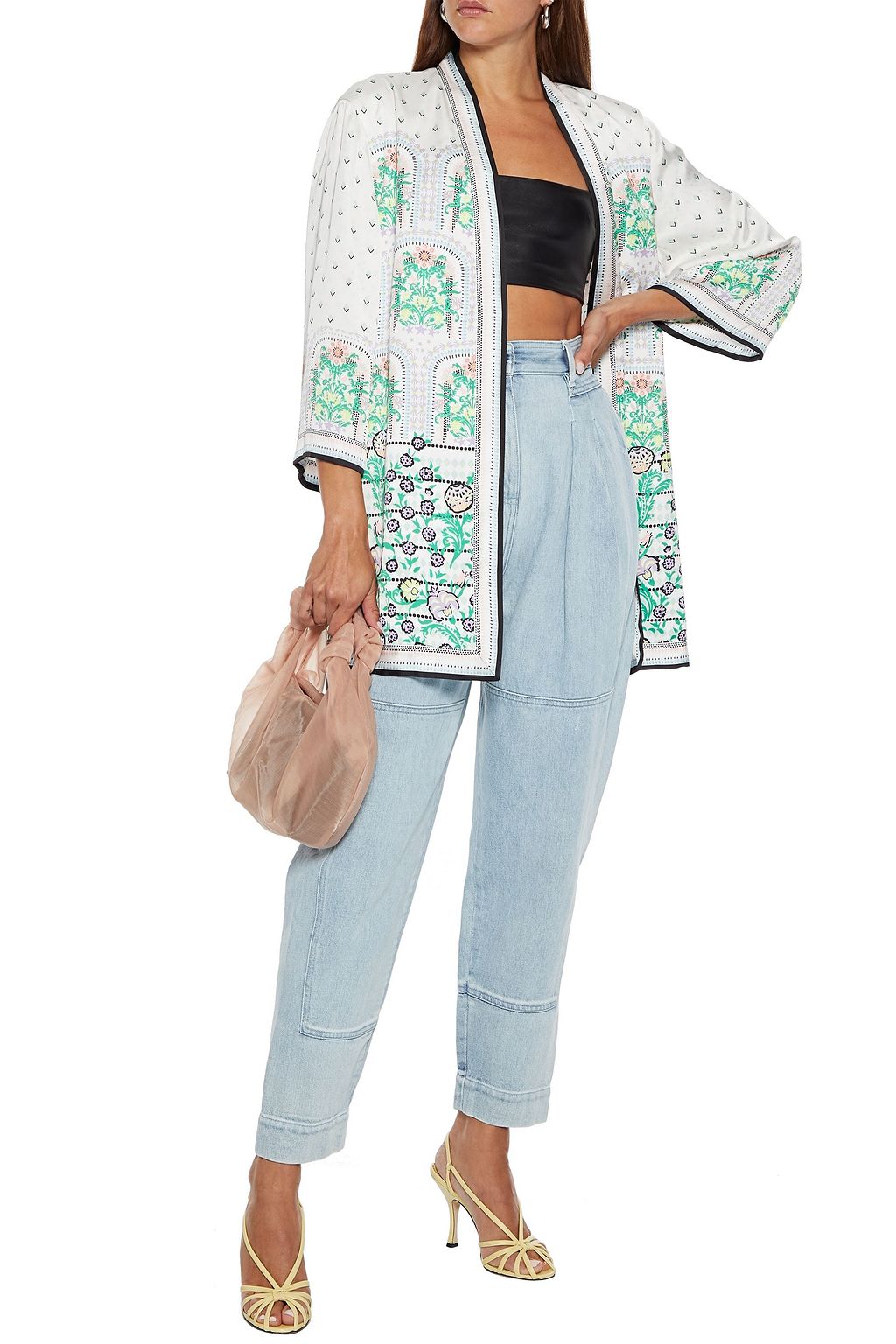 ALICE + OLIVIA Koko reversible printed satin kimono