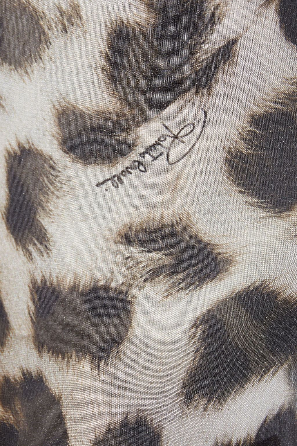 ROBERTO CAVALLI Belted draped leopard-print chiffon blouse