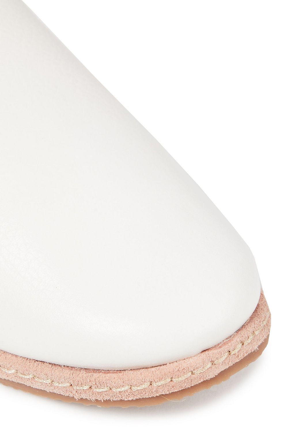 SAM EDELMAN Everie suede-trimmed textured-leather slippers